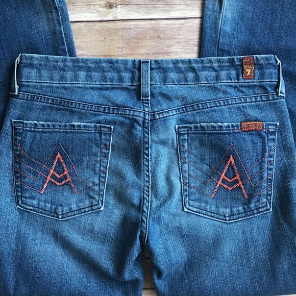 7 For All Mankind Crop “A” Pocket Jeans Size 28 EUC - Picture 3 of 8
